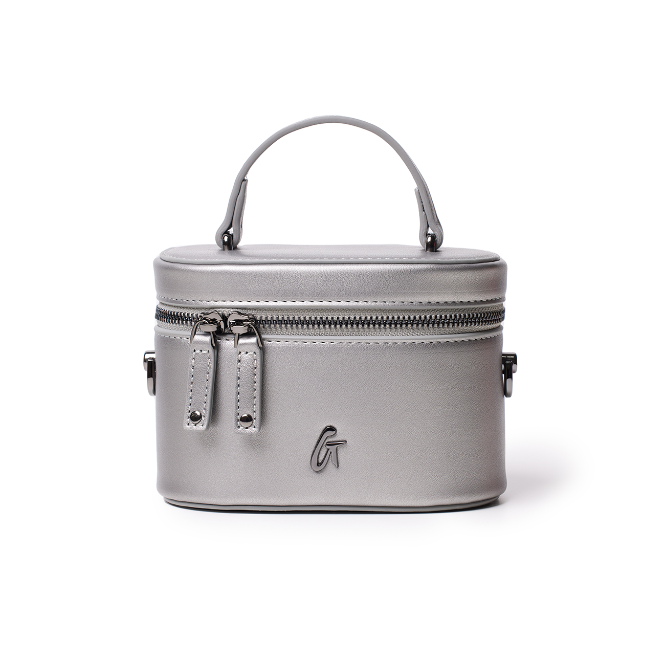 Mini Smooth Gunmetal Vanity Bag Platinum - Elegant Small Clutch for Women, Perfect for Parties, Weddings & Evening Events