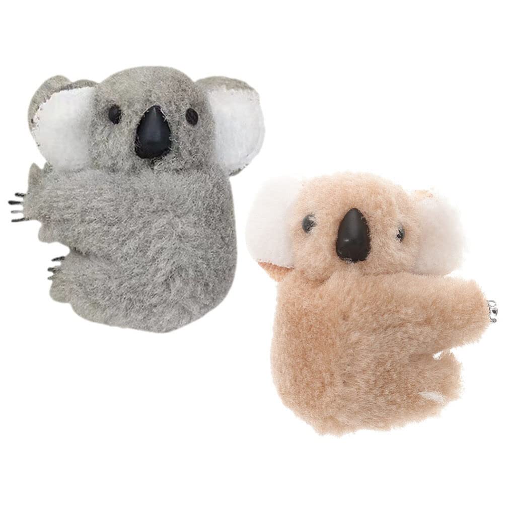 KALLORY 2pcs Plush Koala Hair Clips for Women & Girls - Cute Stuffed Animal Hair Claws & Pencil Huggers - Perfect for School, Gifts, and Everyday Accessories