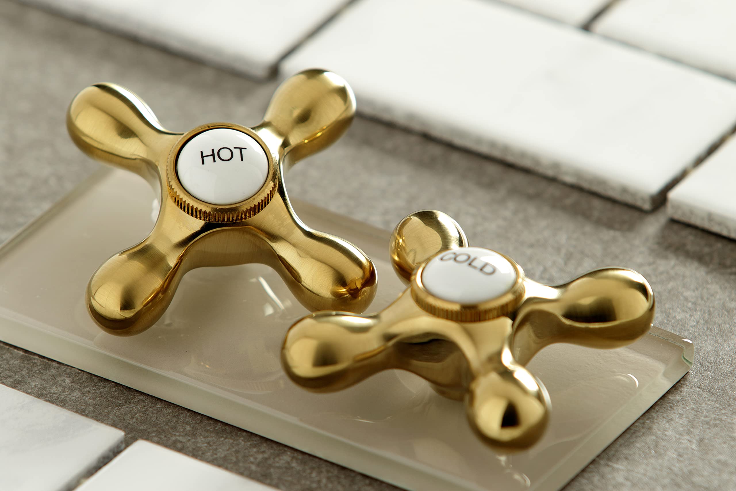 Kingston Brass KS2987AX 8 Inch Widespread Bathroom Faucet - Brushed Brass Finish for Vanity Sink, Powder Room & Guest Bathroom Decor