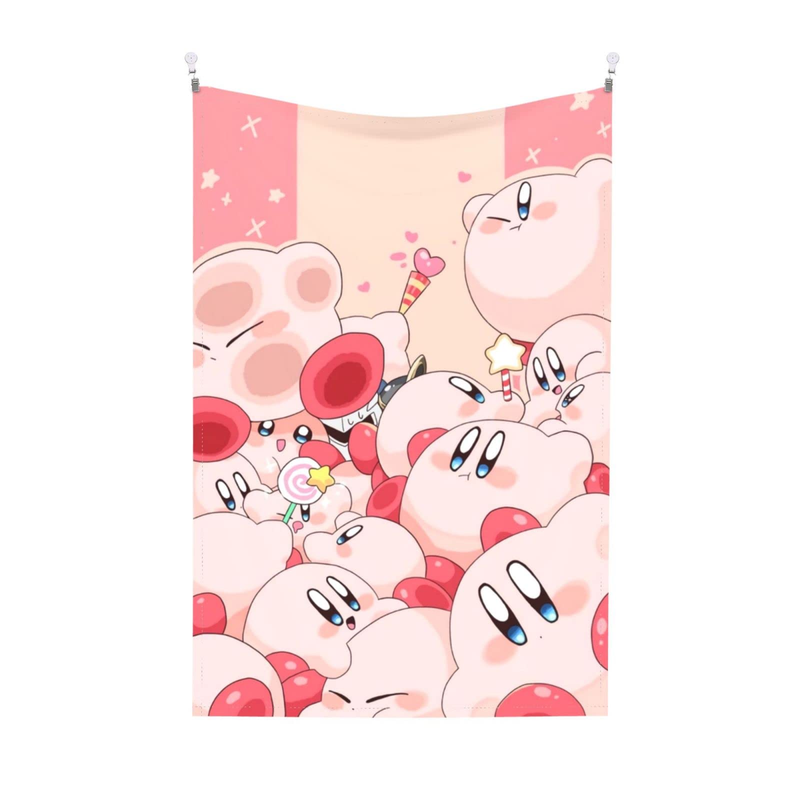 LYKFKNJ Kirby Tapestry Wall Art - 40x60 Inch Black Video Game Poster for Home Decor | Perfect for Living Room, Bedroom, Game Room & Dorm Party Decorations