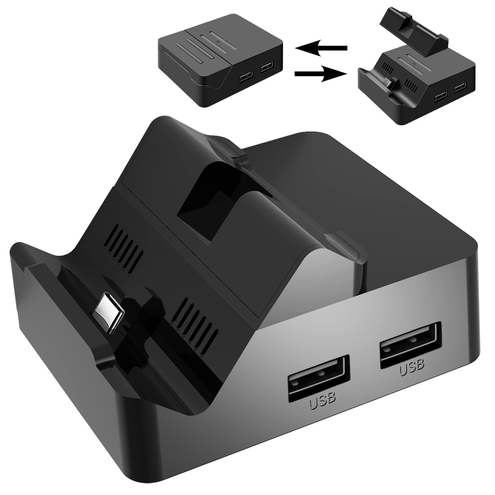 Cehensy Switch Docking Station for Nintendo Switch/OLED - Portable HD Charging Dock with USB 3.0 & Type-C Adapter - Perfect for TV Gaming, Travel & Home Entertainment