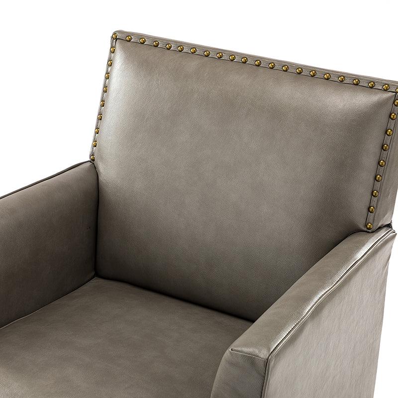 Fatima Vegan Leather Armchair - Modern PU Leather Lounge Chair for Living Room, Office & Bedroom - Eco-Friendly Faux Leather Accent Chair with Sturdy Metal Legs