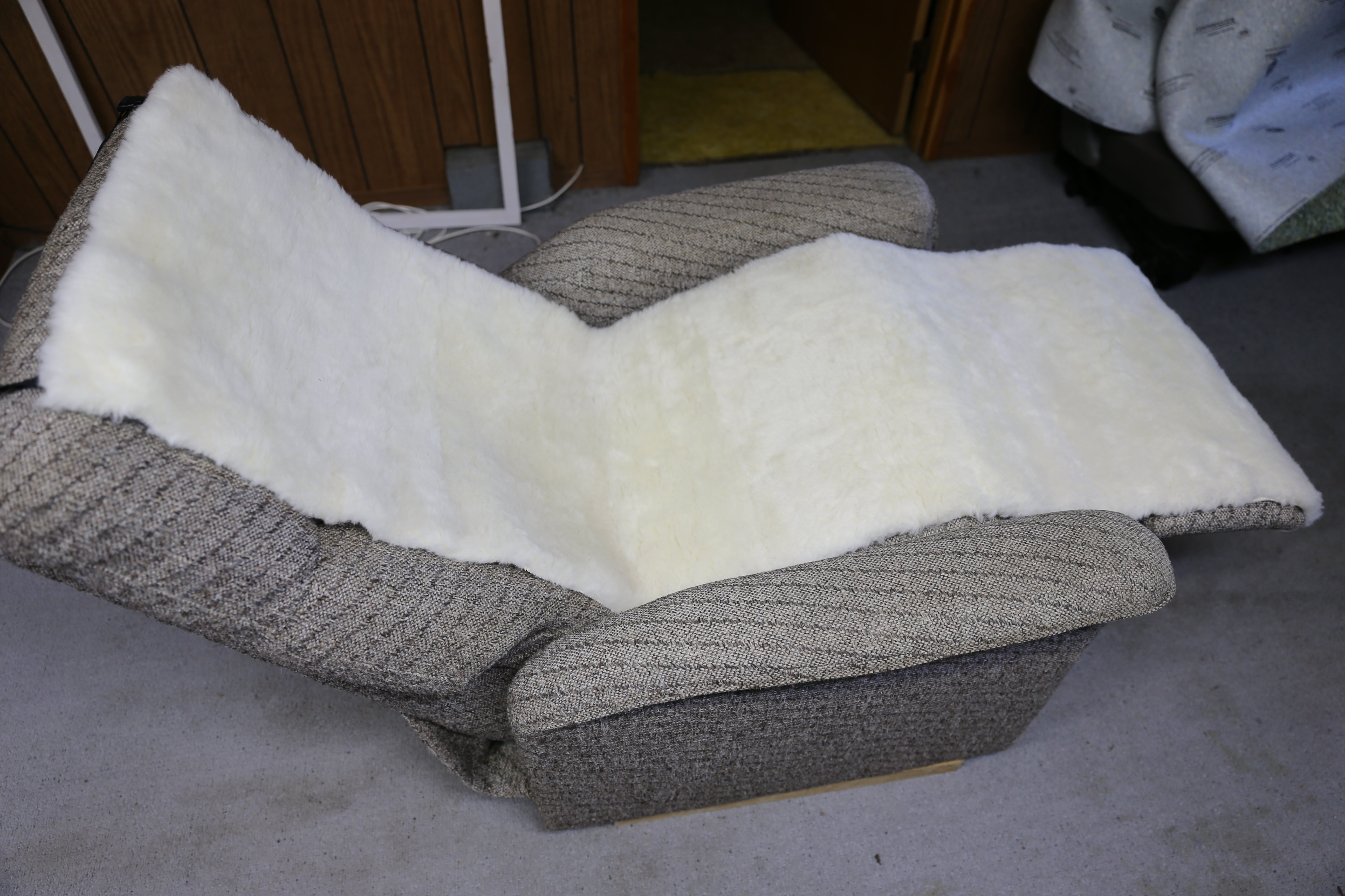 Premium Merino Wool Recliner Cover - Soft & Breathable Chair Protector for Living Room, Office, and Home Theater Comfort