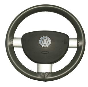 Genuine Leather Steering Wheel Cover for 2009-2015 Lincoln MKS - Premium Gray OEM Replacement - Perfect for Comfort & Grip Enhancement While Driving