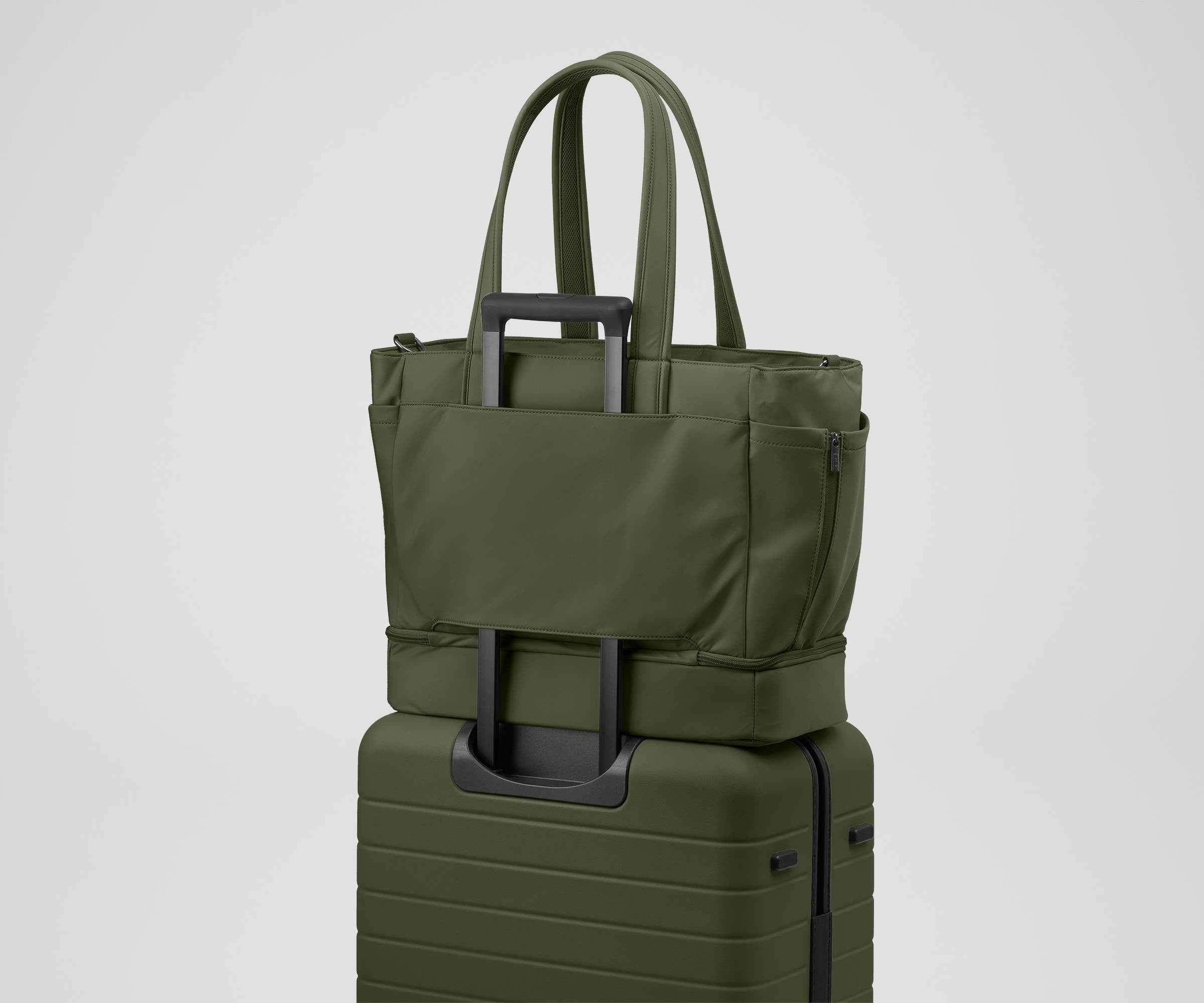 Premium Olive Green Double Diaper Tote Bag - Large Waterproof Baby Essentials Organizer for Moms | Perfect for Daycare, Travel & On-the-Go Parenting