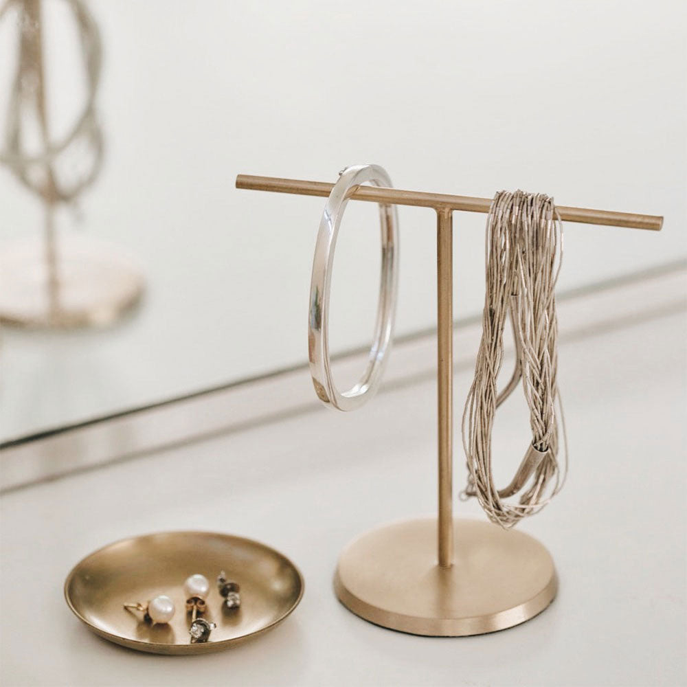 Elegant Brass Jewelry Stand - Perfect for Organizing Necklaces, Rings & Earrings - Ideal for Vanity, Dresser & Travel