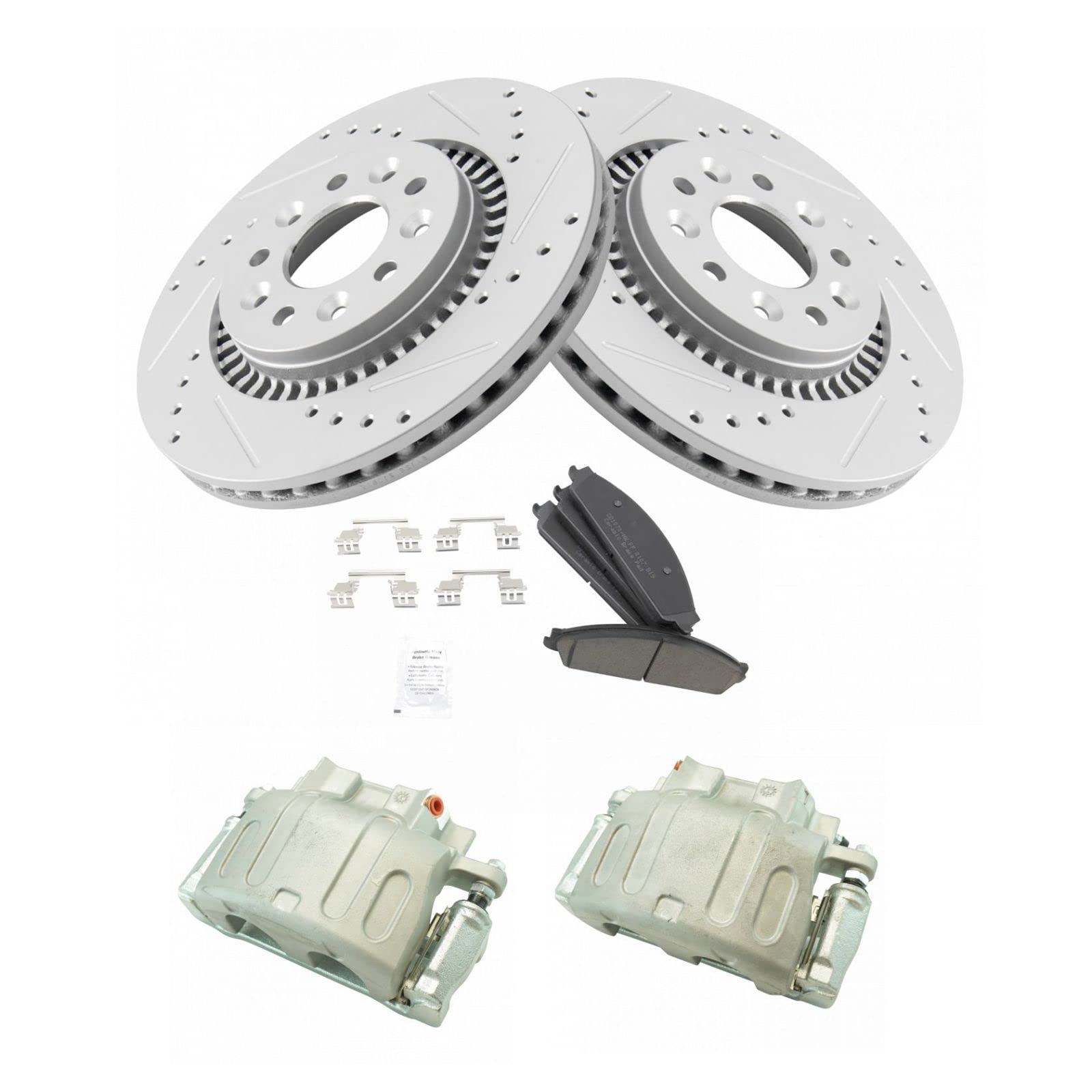 High-Performance Brake Caliper Ceramic Pad & Rotor Front Kit for Ford F150 F250 F350 - Perfect for Towing, Off-Roading & Heavy-Duty Driving