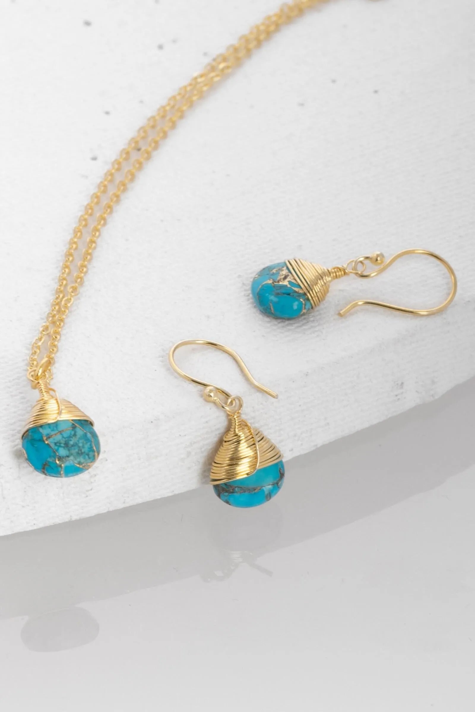 Mojave Raindrop Mini Earring and Necklace Set - Sterling Silver Boho Jewelry for Women - Perfect for Everyday Wear, Date Night & Special Occasions