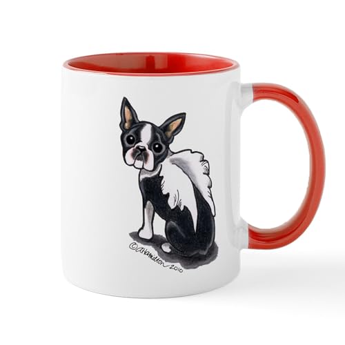 White/Red Inside - Boston Terrier Angel Mug