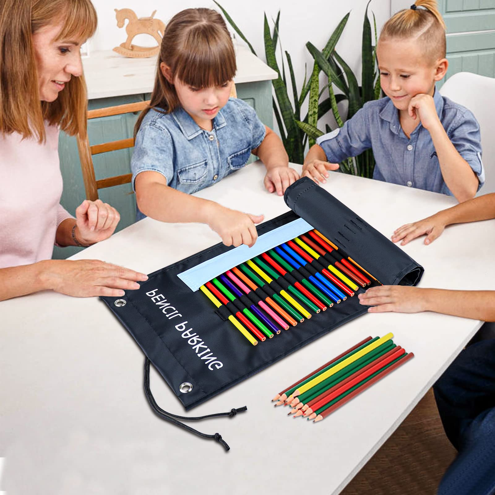 2-Pack Black Hanging Pencil Holder for Classroom - Organize Pens, Colored Pencils & School Supplies - Each Holds 36 Pencils - Perfect for Teachers, Students & Back to School Organization