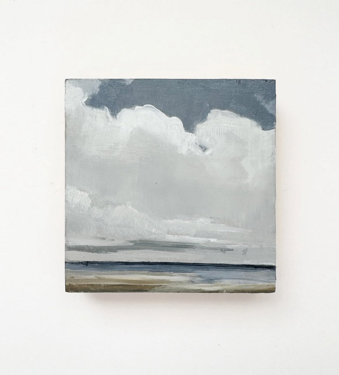 Clouds on Clouds • Hand-Painted Oil on Wood Art Panel 4x4 Inches • Unique Wall Decor for Living Room, Bedroom, or Office
