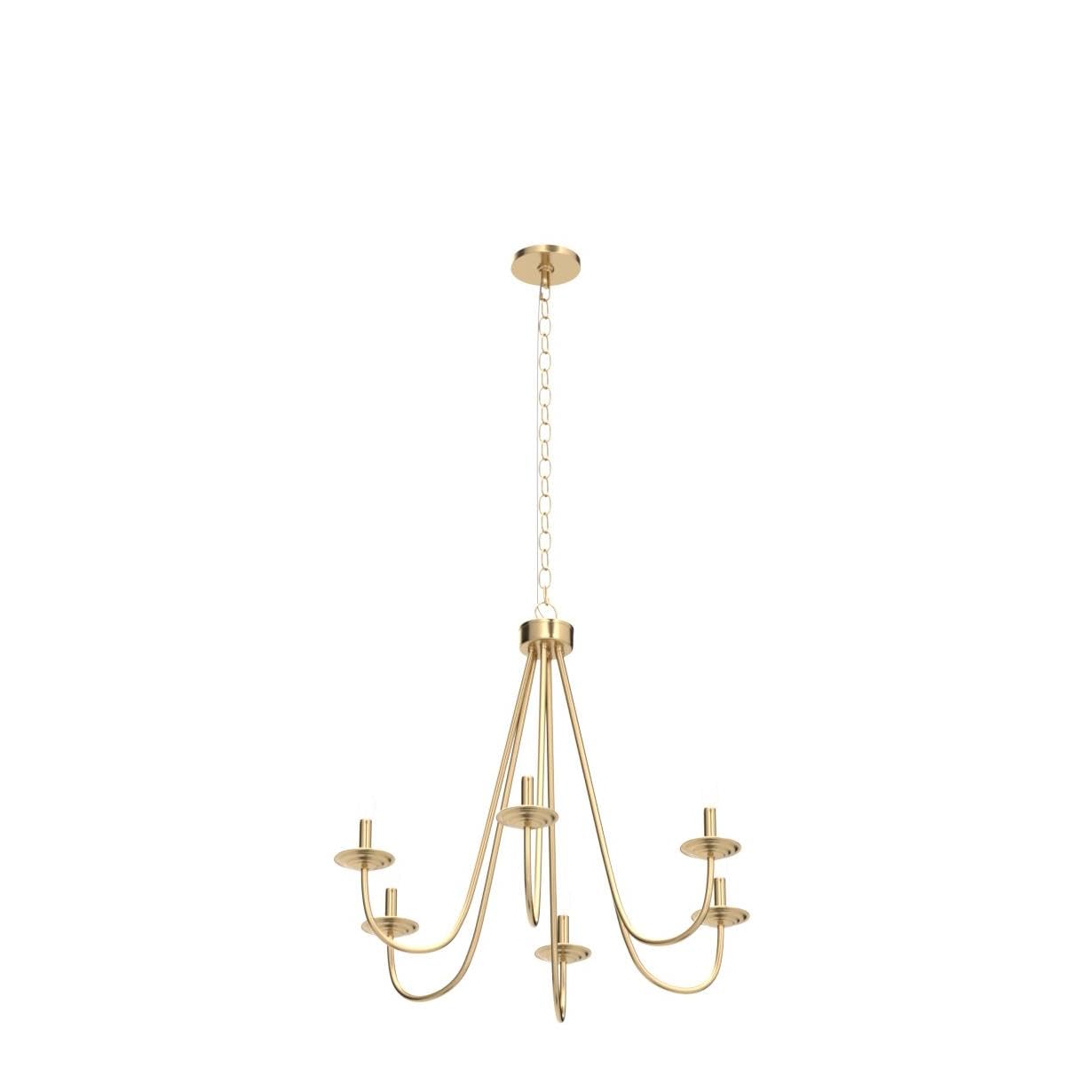KSANA Modern Gold Chandelier - 6-Light Hanging Pendant Light Fixture 28
