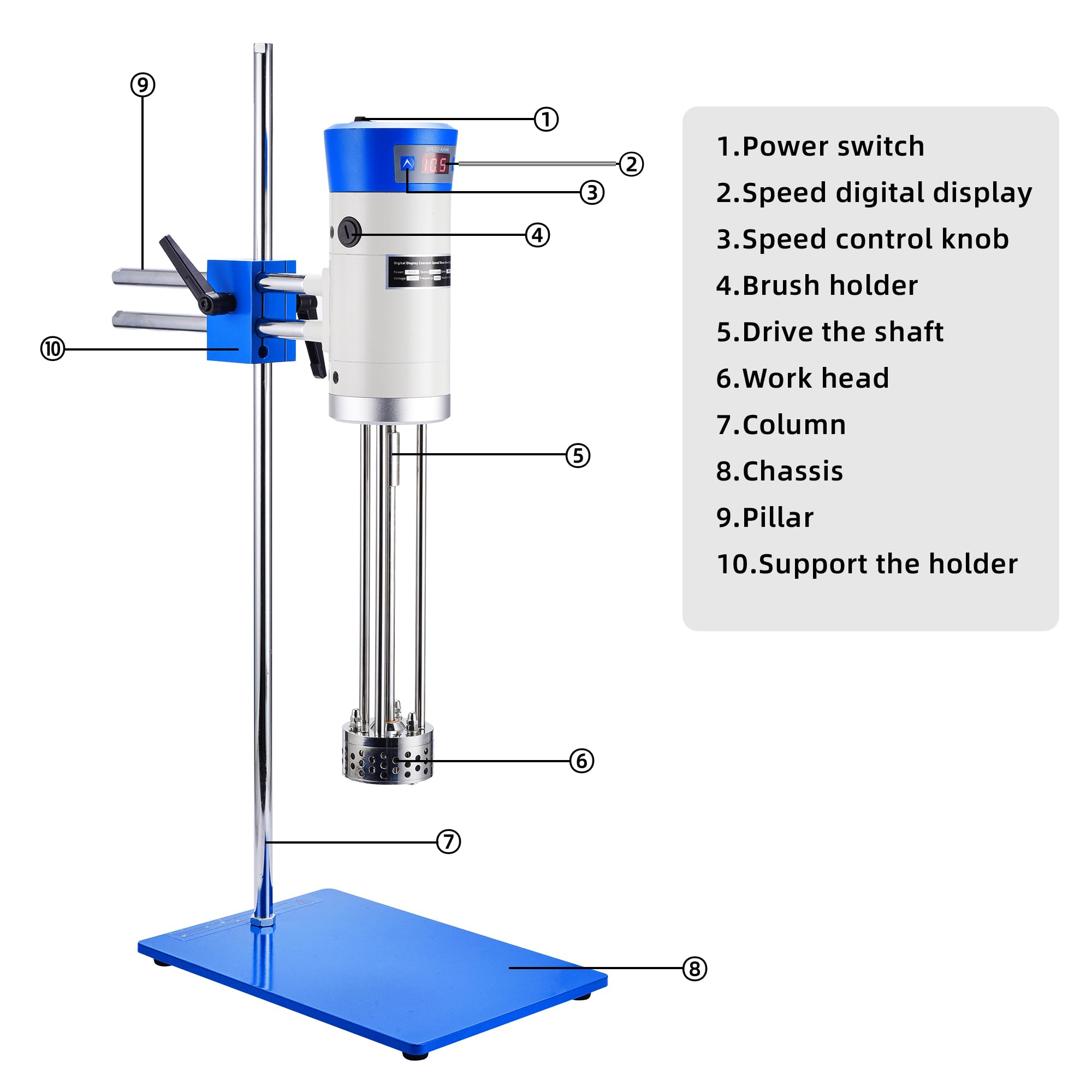 High Speed Digital Dispersing Homogenizer Emulsifier - 40L Capacity, 200-11000 RPM, 510W, 110V - Perfect for Cosmetics, Food & Paints Industry - Ideal for Lab Mixing, Industrial Production & Quality Control