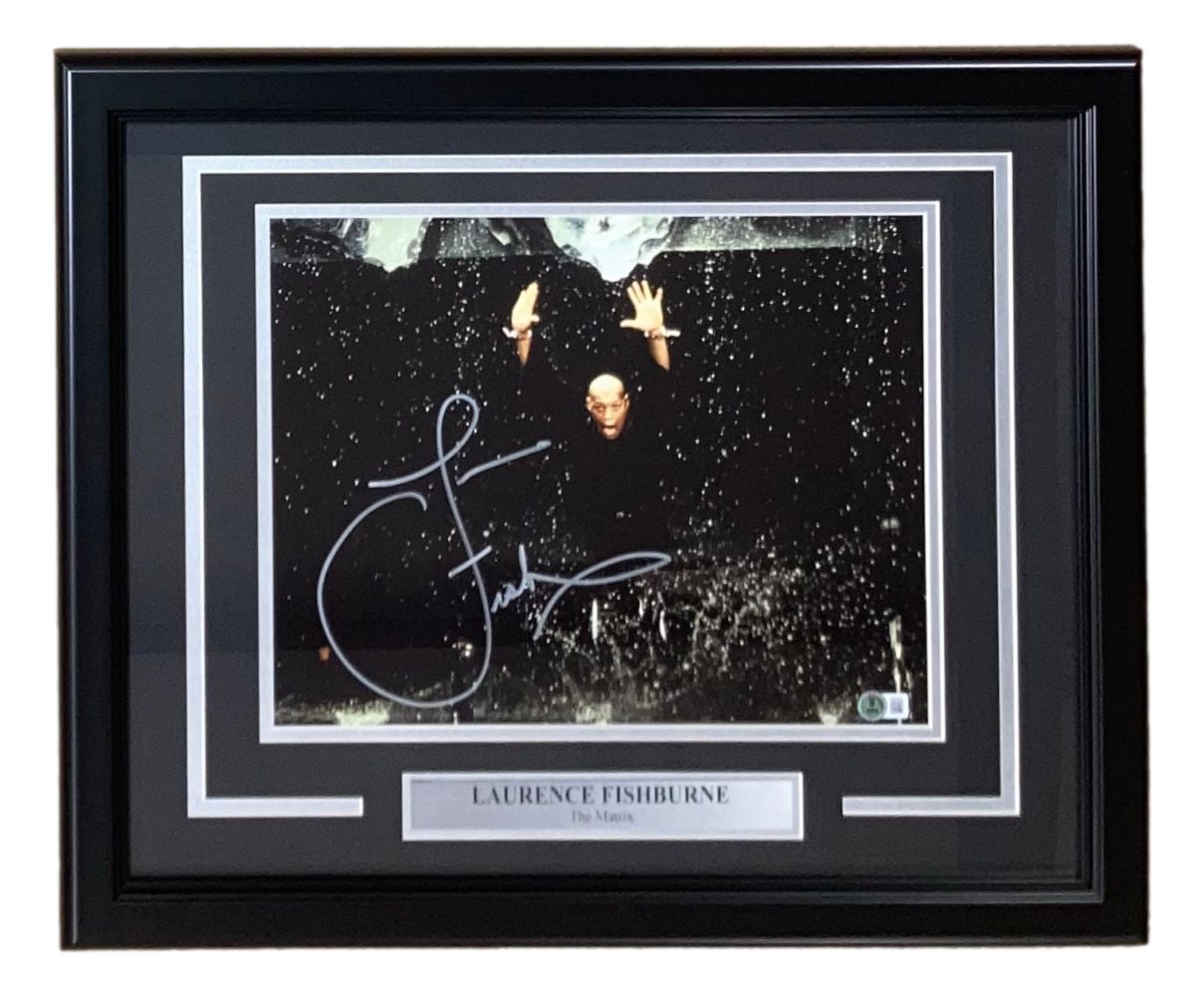 Laurence Fishburne Signed Framed 11x14 The Matrix Movie Photo - Authentic Collectible Memorabilia for Movie Fans & Home Theater Decor