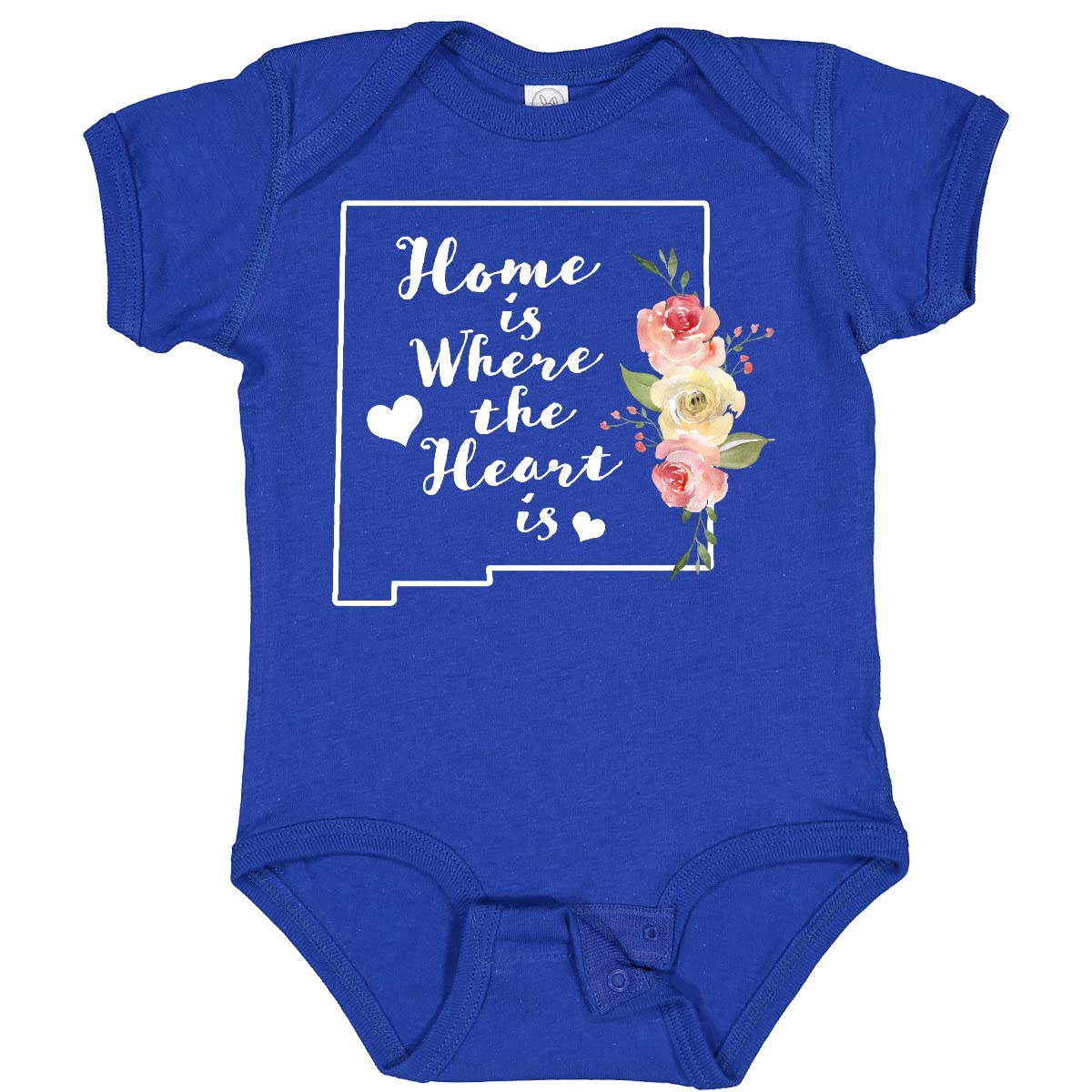 Inktastic New Mexico Home is Where The Heart is Watercolor Baby Bodysuit - Soft Cotton Infant Onesie for Boys & Girls - Perfect for Family Photos, Holidays & Everyday Wear