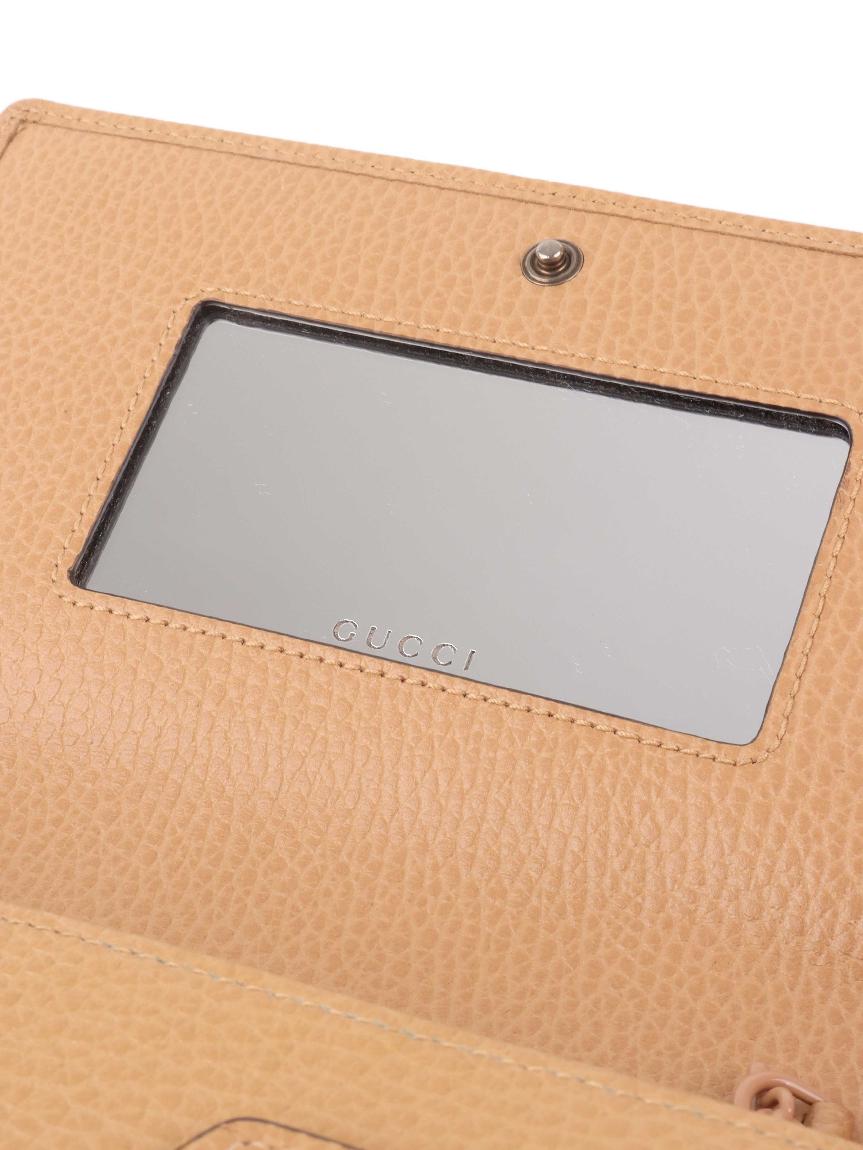 Gucci Beige GG Monogram Wallet on Chain - Luxury Crossbody Bag for Women, Perfect for Evening Events & Daily Use