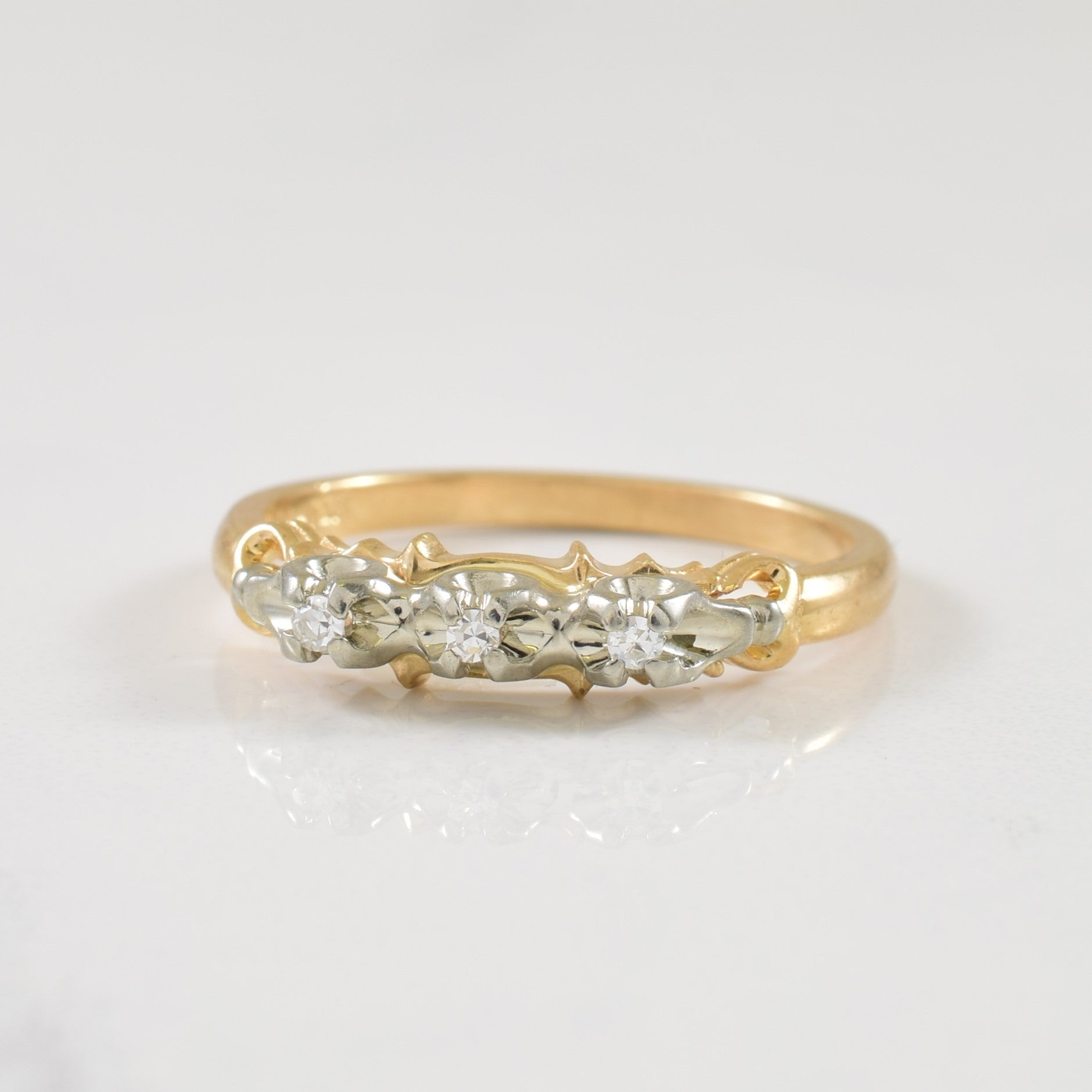 0.03ctw Three Stone Diamond Ring - Size 8.75 | Elegant Engagement, Wedding, or Anniversary Jewelry Gift for Women