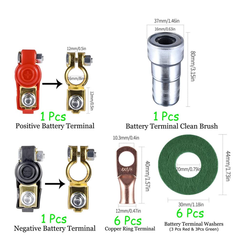 Pure Copper Battery Terminal Connectors - Car, Truck, Boat & RV Use