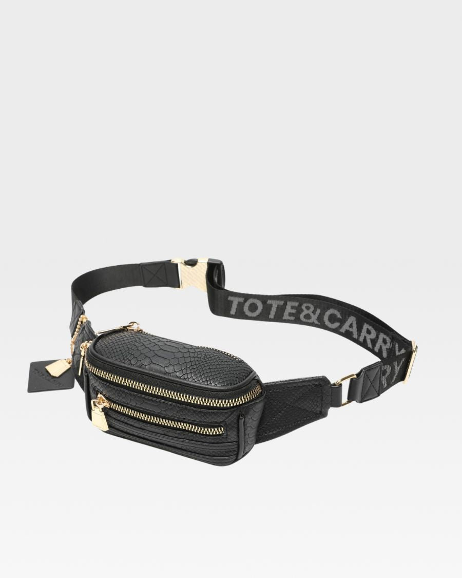 Apollo 1 Mini Fanny Pack Waist Bag in Black - Hands-Free Crossbody Bum Bag for Running, Travel & Outdoor Activities