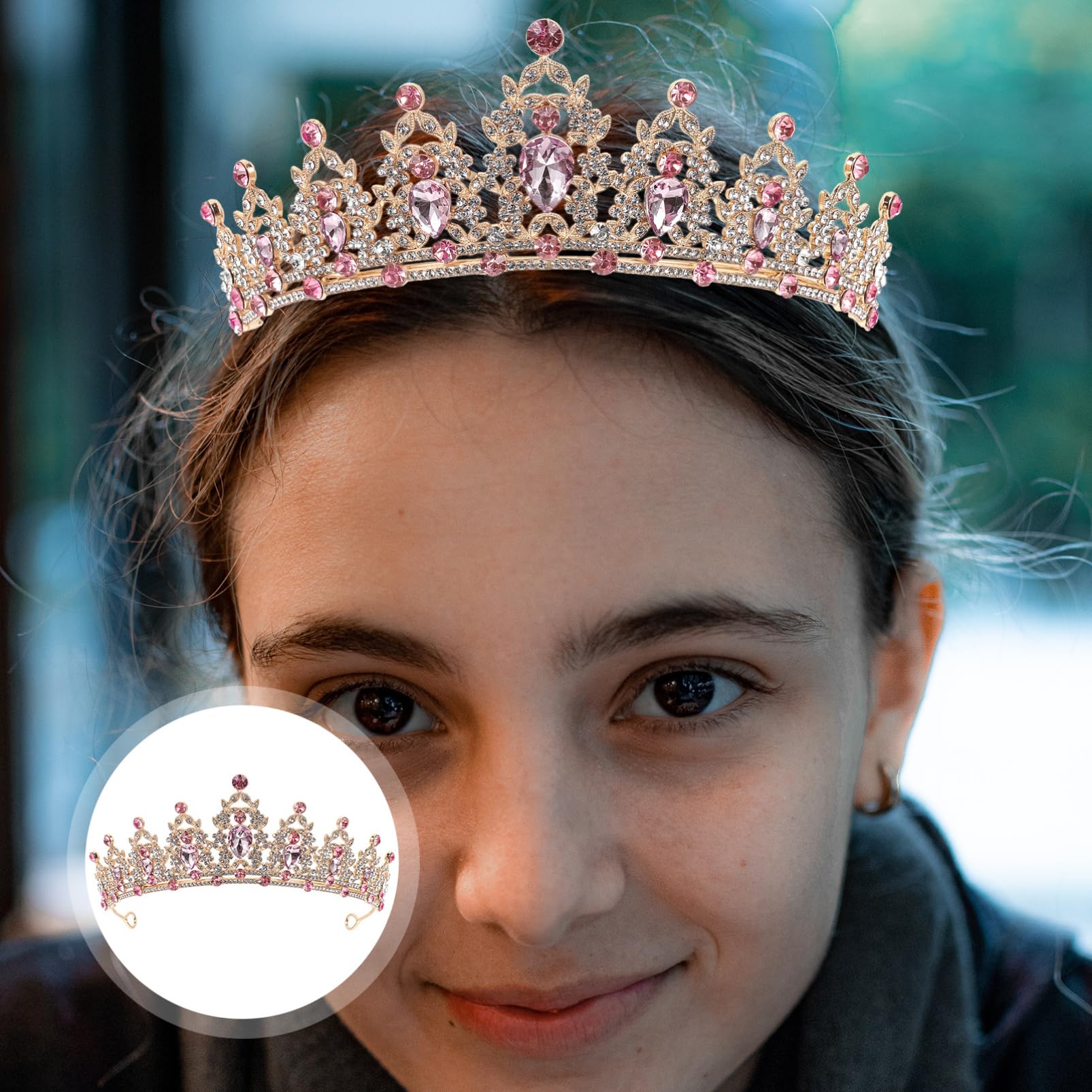 **2pcs Crown Bridal Tiara Headpieces - Rhinestone Wedding Hair Jewelry for Bride, Bridesmaids & Flower Girls - Perfect for Weddings, Prom, Pageants & Special Occasions**