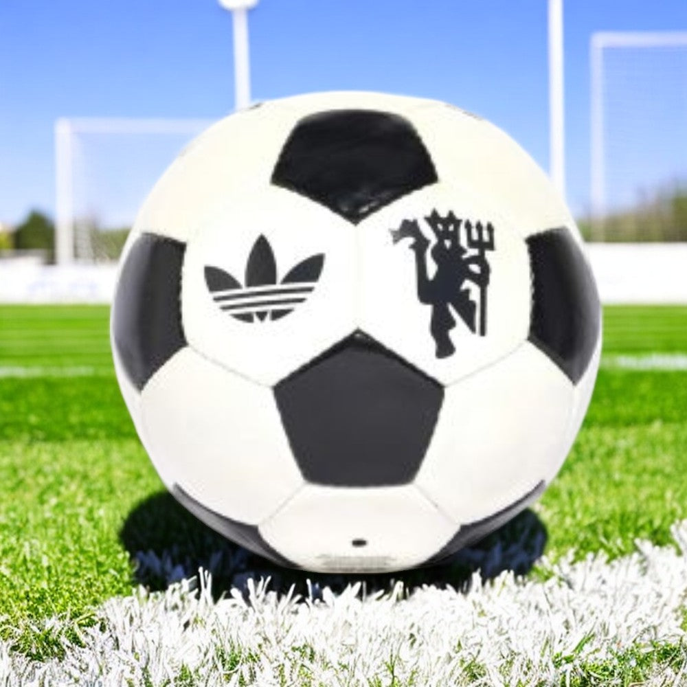 Adidas Manchester United Retro Football Soccer Ball Size 5 - Official Match & Training Ball for Kids & Adults, Perfect for Games, Practice & Collectibles