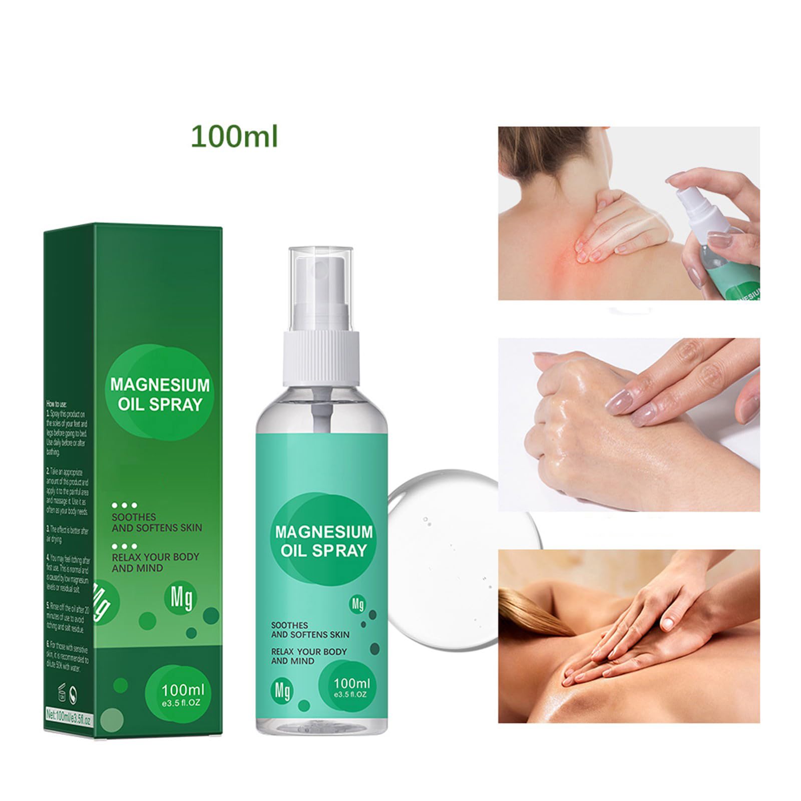Pure Magnesium Oil Spray for Feet, Back & Knee Pain Relief - Natural Topical Magnesium Oil for Muscle Relaxation & Body Massage | Perfect for Post-Workout Recovery & Stress Relief