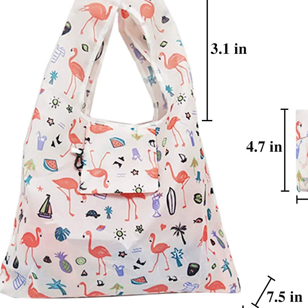 6 Pack Reusable Grocery Bags - Durable & Lightweight Foldable Shopping Totes - Washable Polyester Eco-Friendly Bags for Groceries, Farmers Market & Travel