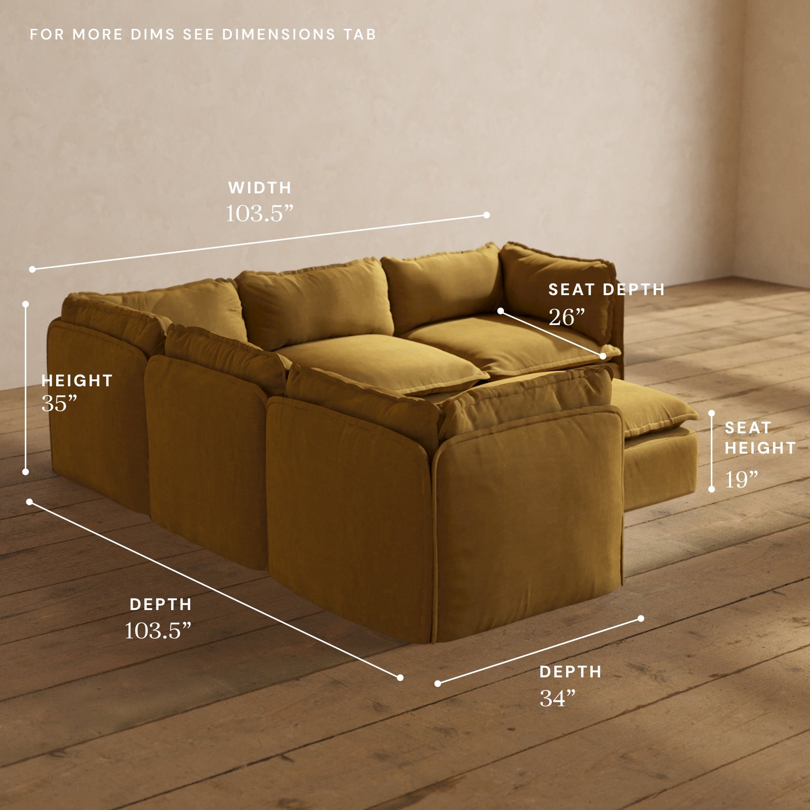 Modular Performance 5-Seater Corner Sectional Sofa with Ottoman in Toffee | Premium Fabric Blend - Perfect for Living Room, Family Room & Home Theater Comfort