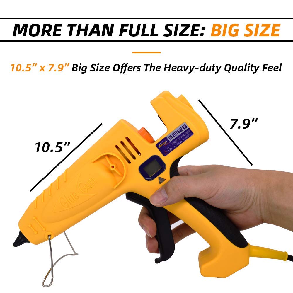 Heavy Duty Hot Glue Gun 400W - Professional High Power Fast Heating Full Size Glue Gun Kit with 0.43