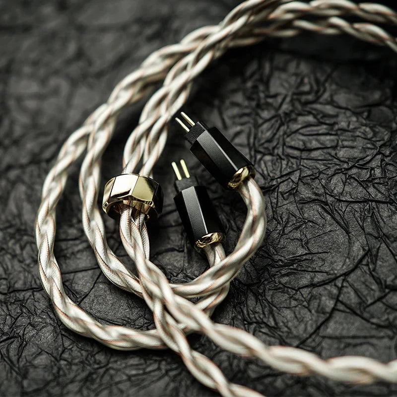 BGVP Gold Rose 0.78mm 4.4mm Balanced HiFi Earphone Cable - Premium Upgrade for Audiophiles, Perfect for IEMs and High-End Headphones in Studio & Home Listening