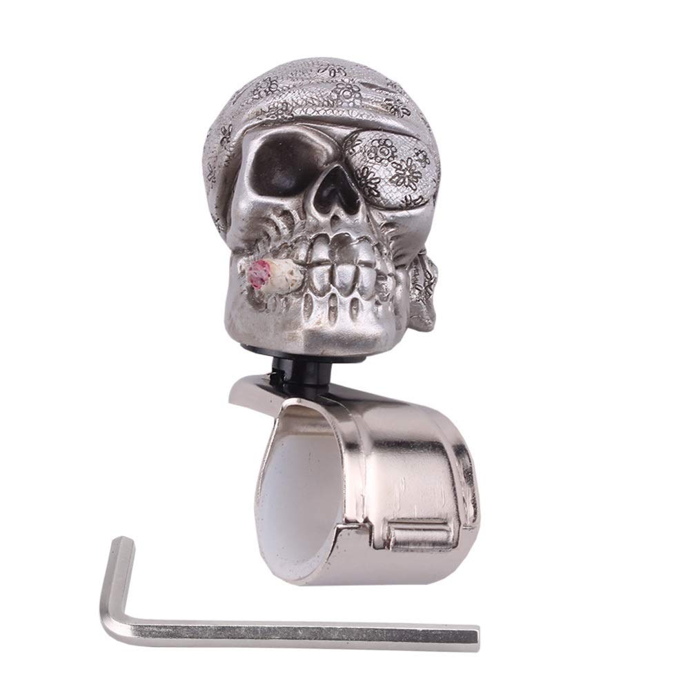 Hjiaqi - Lovely Metal Bearing Steering Wheel Knob Grip Ball, Car & Truck Steering Wheel Booster Handle for Easy Driving (Color: Type 3 Silver) - Perfect for Long Distance Travel, Heavy Vehicles & Drivers with Limited Mobility