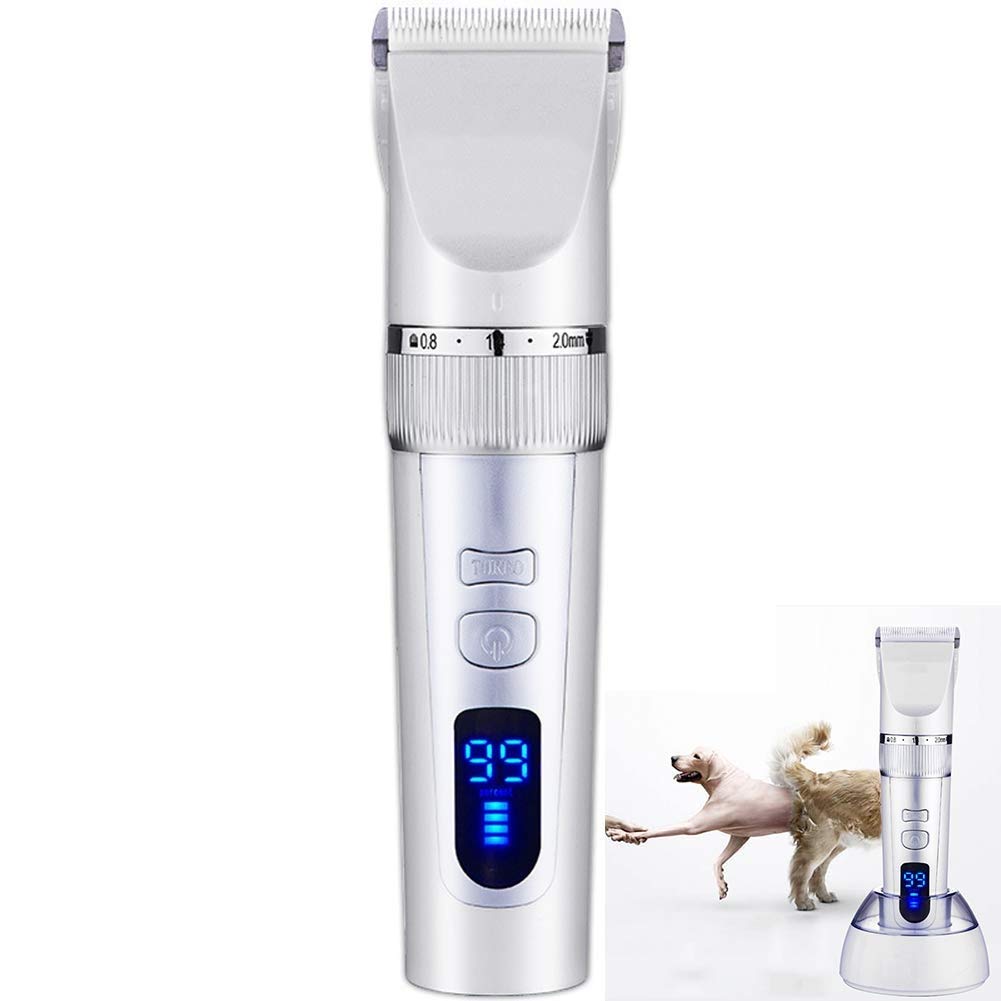 Quiet Rechargeable Cordless Dog & Cat Hair Clippers - Low Noise Electric Pet Grooming Clipper Set for Home Use, Professional Trimming & DIY Pet Grooming