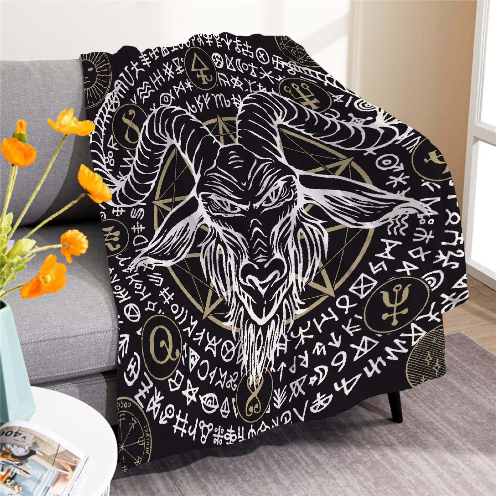 Baphomet Blanket - Flannel Throw Blanket Lightweight Super Soft Cozy Luxury Bed Blanket 120
