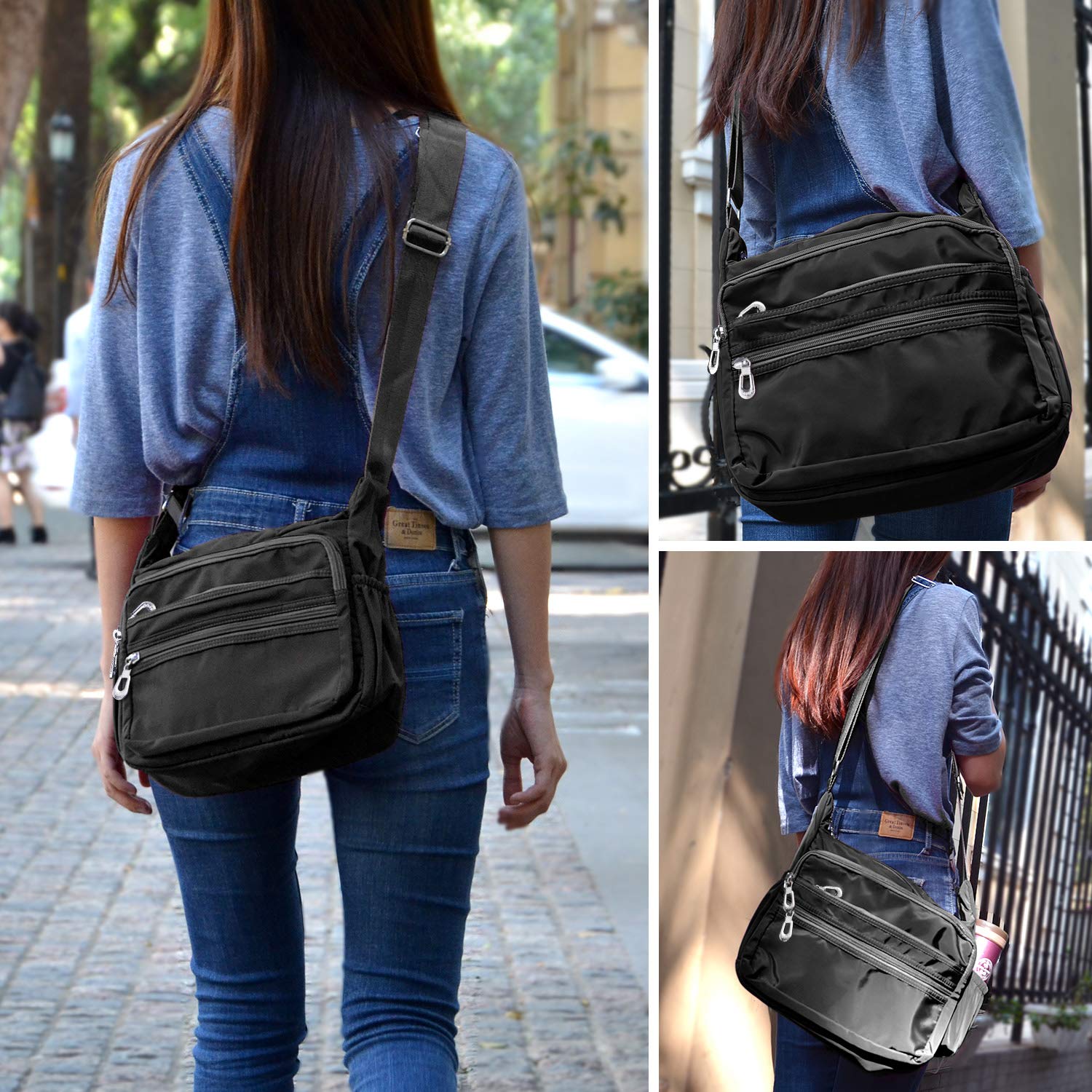 Waterproof Crossbody Bag for Women - Lightweight Nylon Messenger Purse with Adjustable Strap - Perfect for Travel, Work & Everyday Use