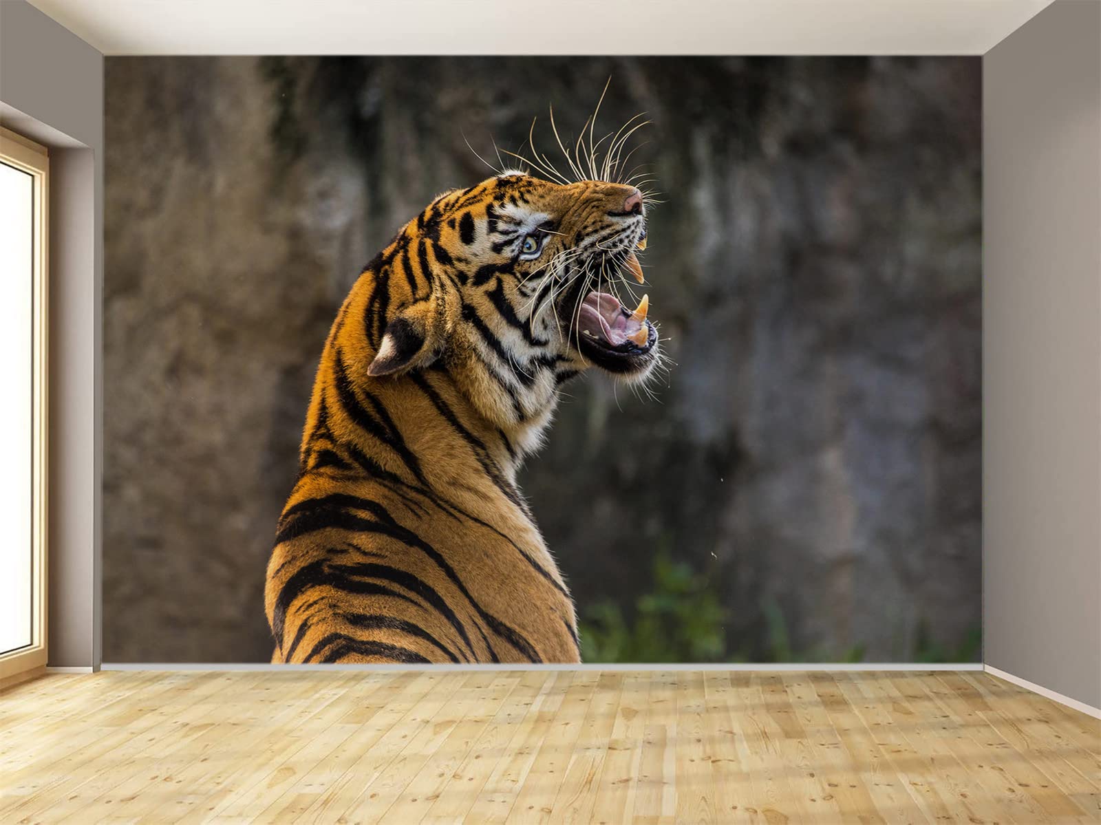 Tiger Animal Wall Mural - Large Removable Wallpaper Sticker for Living Room, Bedroom, Office & Kids Room Decor (170