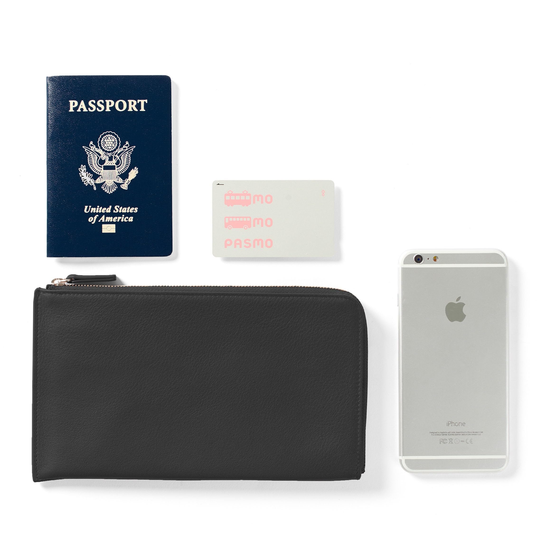 Leatherology Black Onyx Slim Zip Travel Wallet for Men & Women - Compact Lightweight RFID Blocking Leather Wallet with Multiple Card Slots & Zip Closure - Perfect for Travel, Business, and Everyday Use