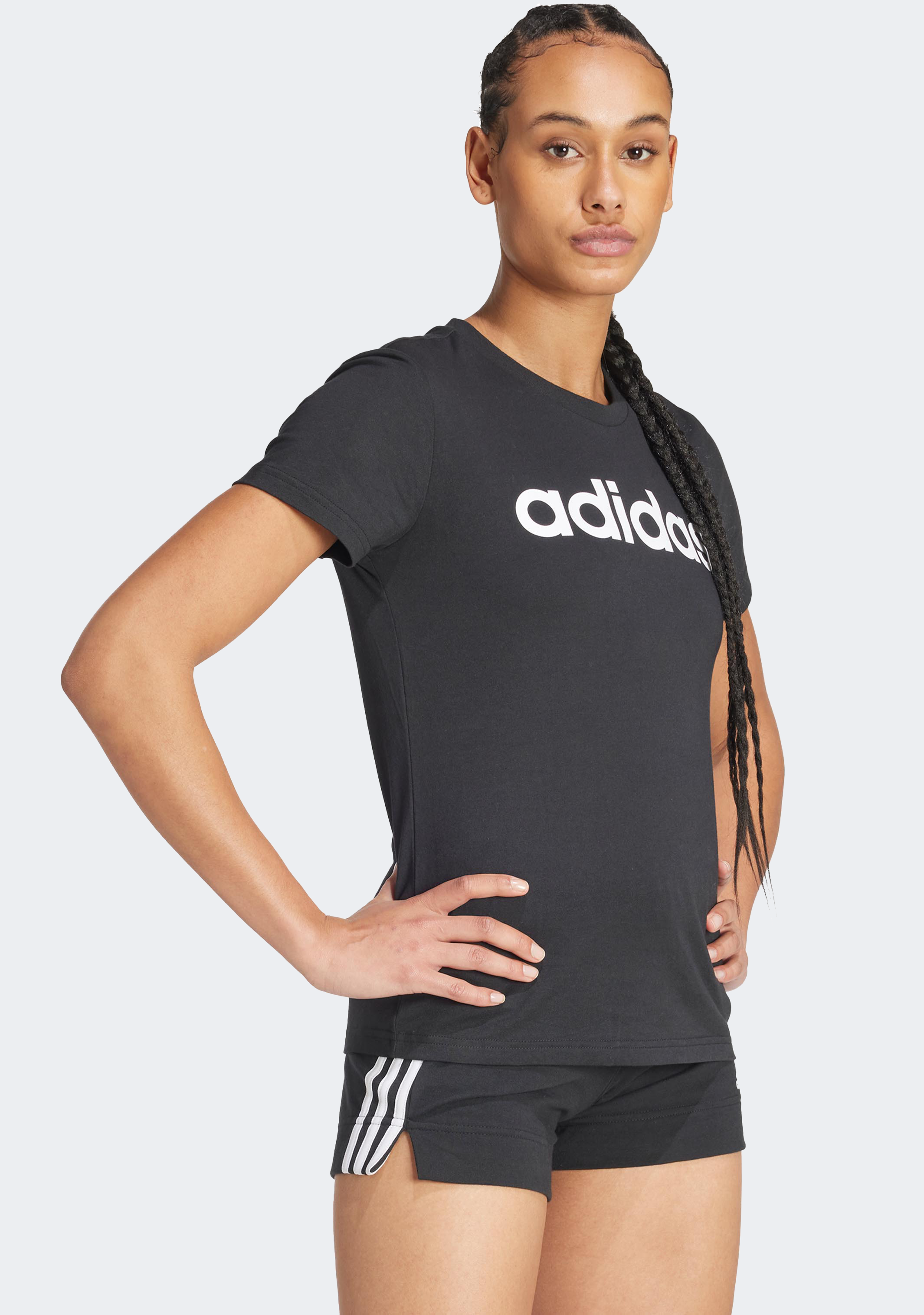 Adidas Essentials Slim Logo T-Shirt for Men - Comfortable Casual Fit, Breathable Cotton Fabric - Perfect for Gym, Workout, and Everyday Wear