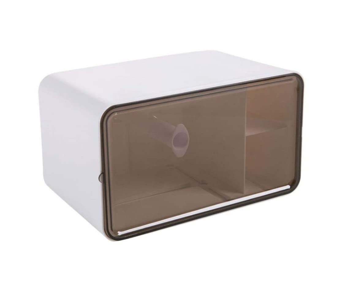 Waterproof Wall Mount Tissue Holder & Toilet Paper Tray - White Bathroom Storage Box for Countertop or Wall - Perfect for Bathroom, Kitchen, RV and Office Organization