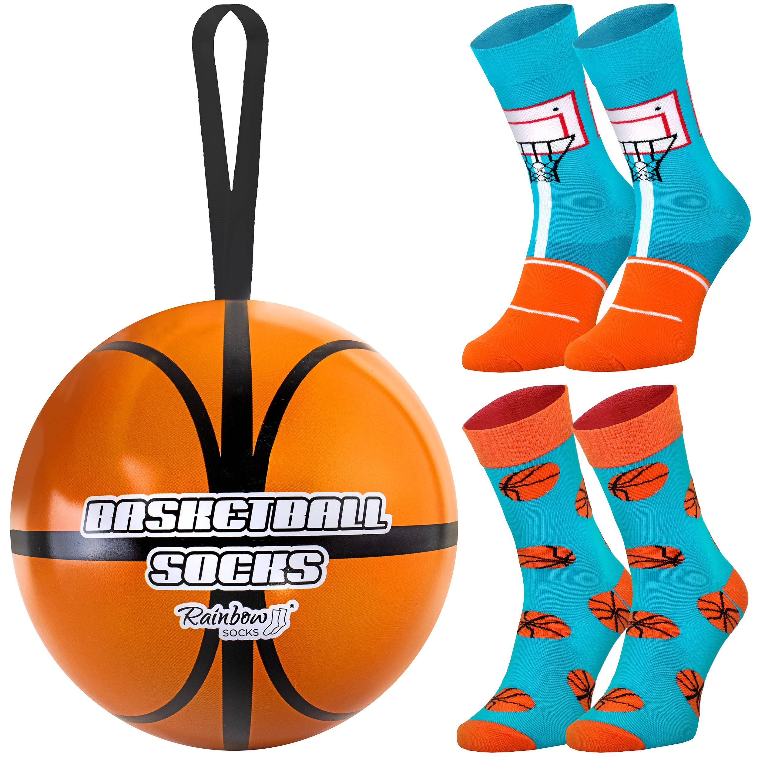 Rainbow Basketball Socks for Men & Women - High Performance Sports Socks for Players, Coaches & Fans - Moisture Wicking & Cushioned - 2 Pairs - Perfect for Games, Training & Casual Wear