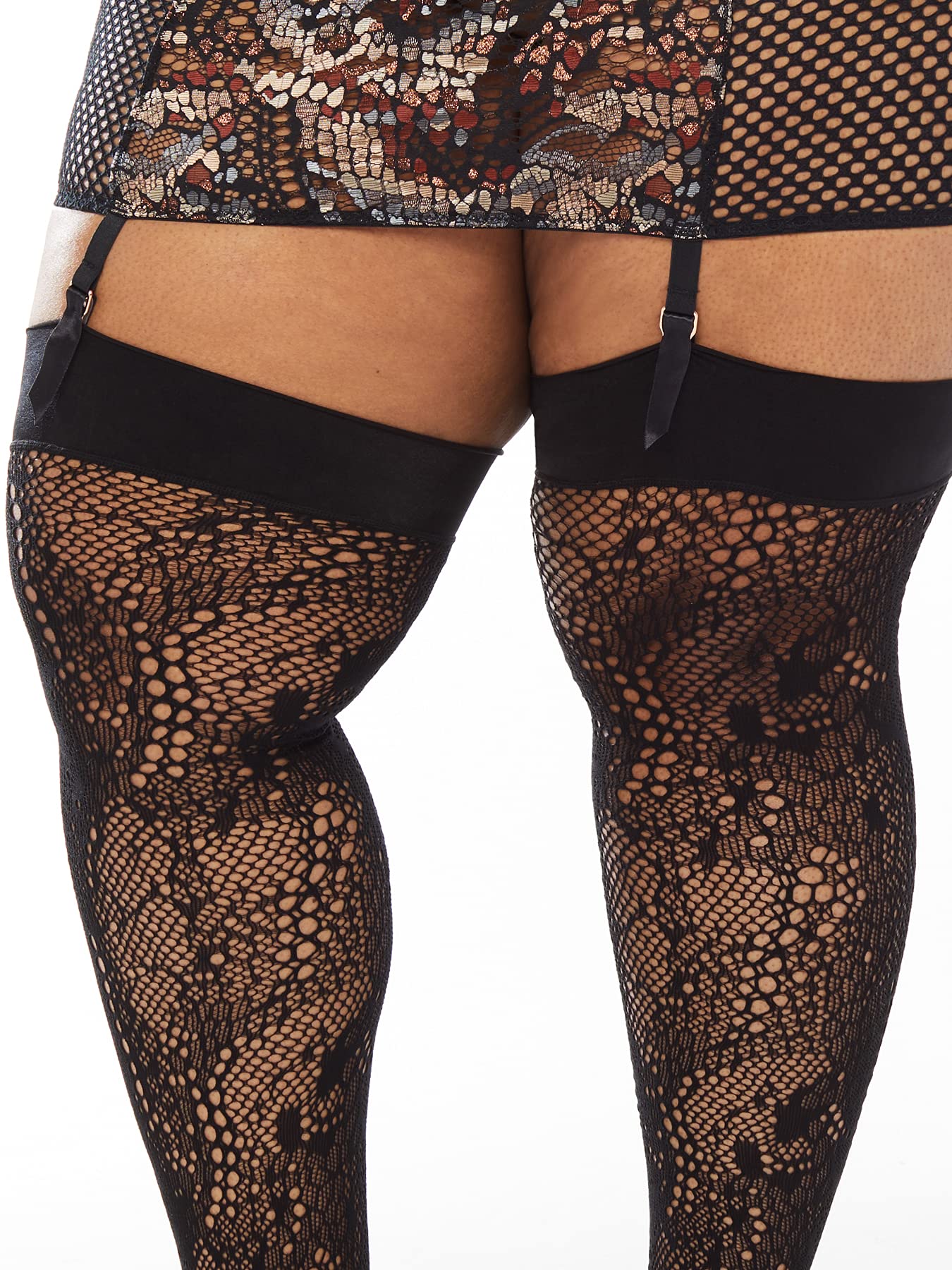 Savage X Women's Fatal Attraction Fishnet Thigh High Stockings - Sexy Lingerie for Date Night, Cosplay & Boudoir Photography