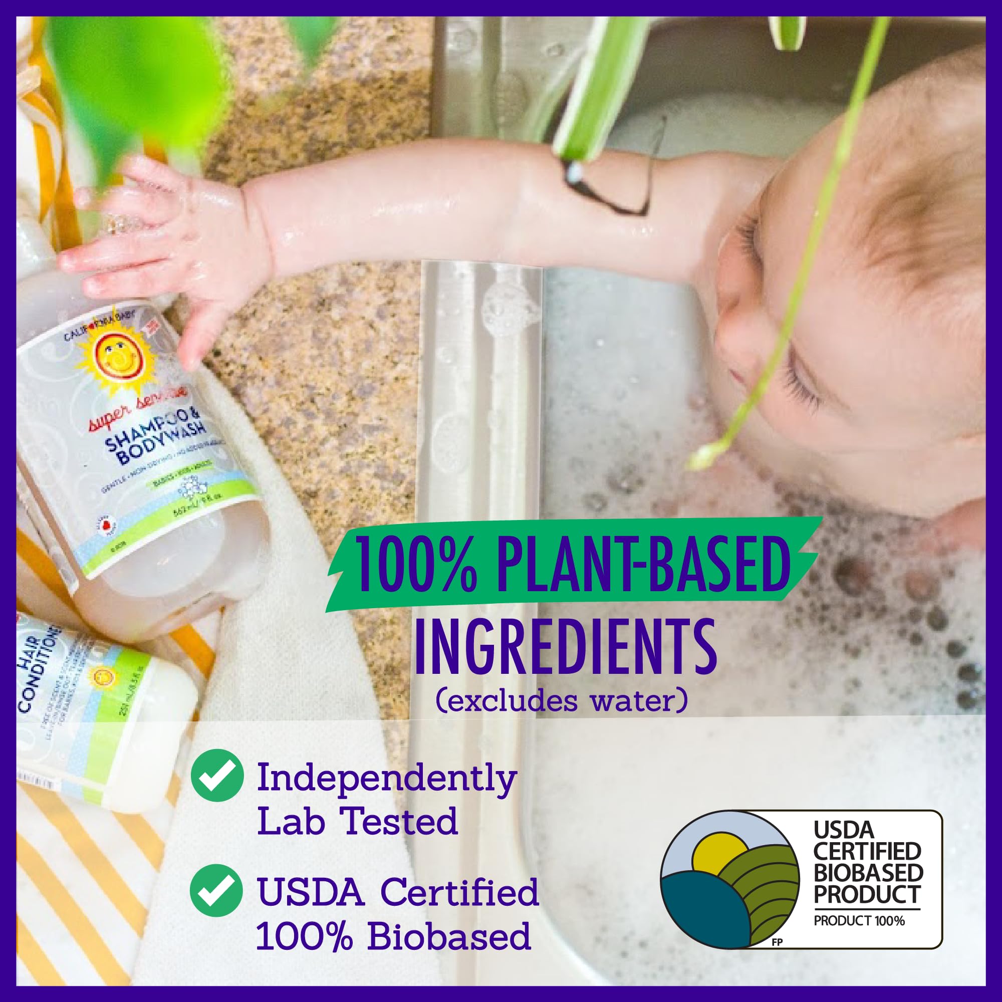 California Baby Super Sensitive Shampoo & Body Wash - 100% Plant-Based, Fragrance Free & Hypoallergenic Baby Wash (8.5 oz) - Gentle Cleanser for Newborns, Eczema & Sensitive Skin - Perfect for Bath Time & Daily Baby Care Routine