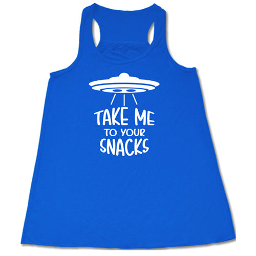 Take Me To Your Snacks T-Shirt - Funny Alien UFO Graphic Tee for Sci-Fi Fans & Snack Lovers - Perfect for Comic Con, Cosplay & Casual Wear