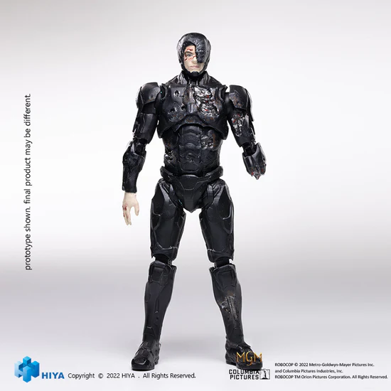 1/18 Scale HIYA 4-Inch Action Figure - Exquisite Mini Series ROBOCOP 2014 Battle Damage Edition | Highly Detailed Collectible for Movie Fans & Action Figure Enthusiasts | Perfect for Display, Photography & Role-Playing Scenes