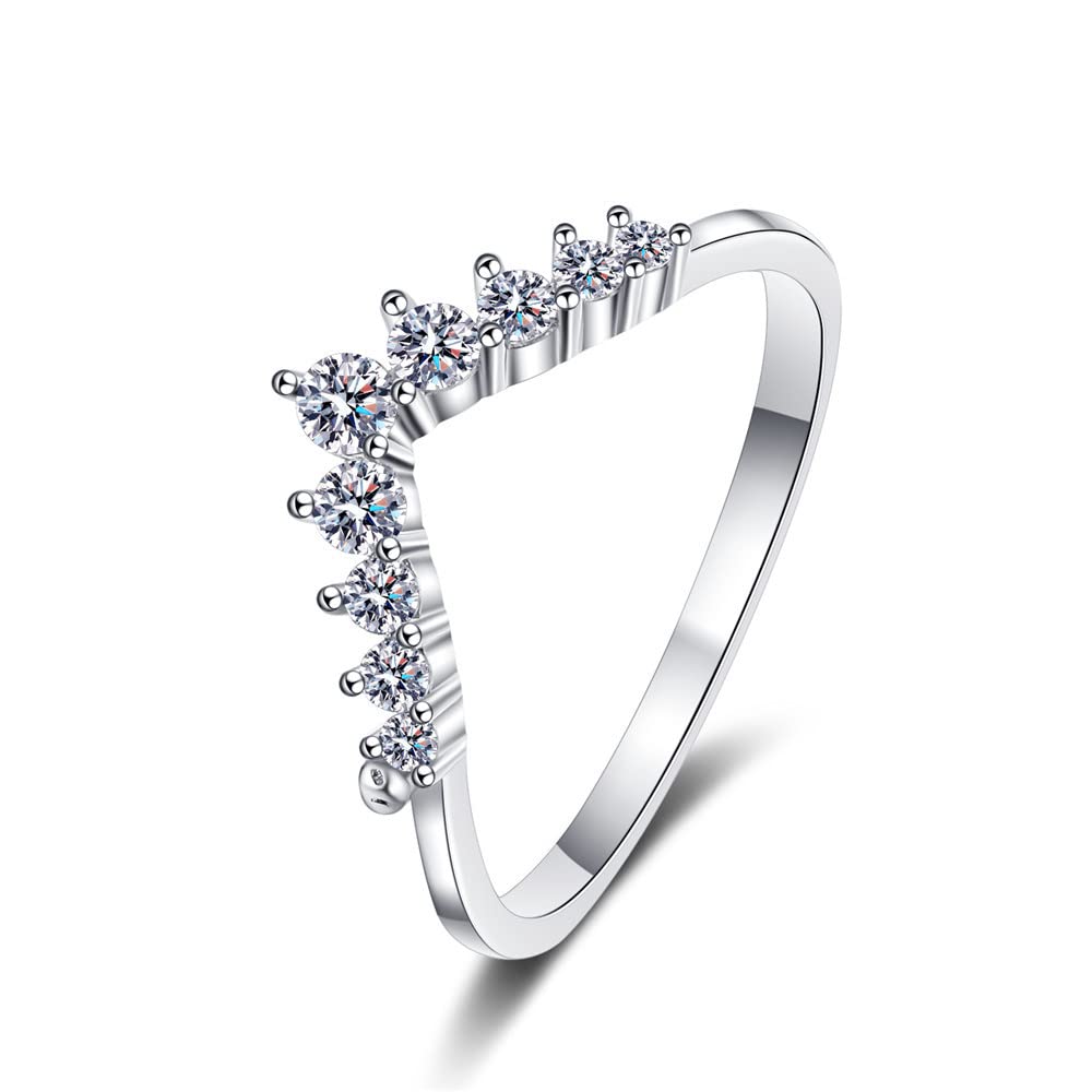 925 Sterling Silver Crown Ring with Zircon - Elegant Jewelry for Women & Girls | Perfect Birthday, Mother's Day & Daughter Gift | Ideal for Parties, Weddings & Special Occasions