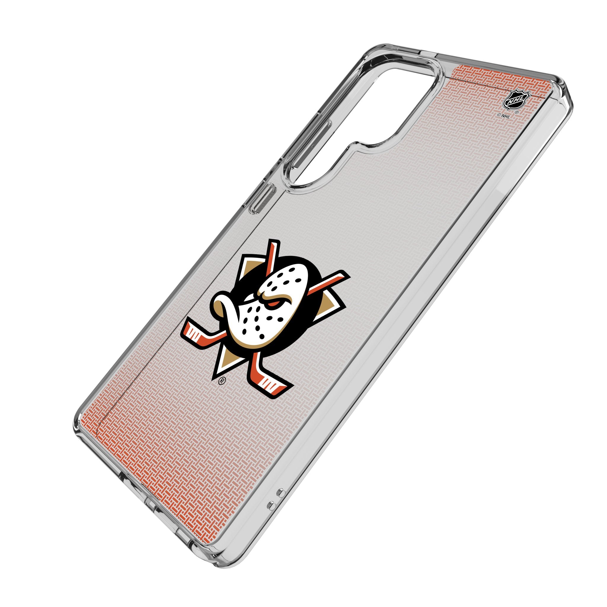 Anaheim Ducks Clear Phone Case for Samsung Galaxy - Durable Linen Texture Protective Cover for iPhone 13/14/15 Pro Max - Perfect for Hockey Fans & Everyday Use