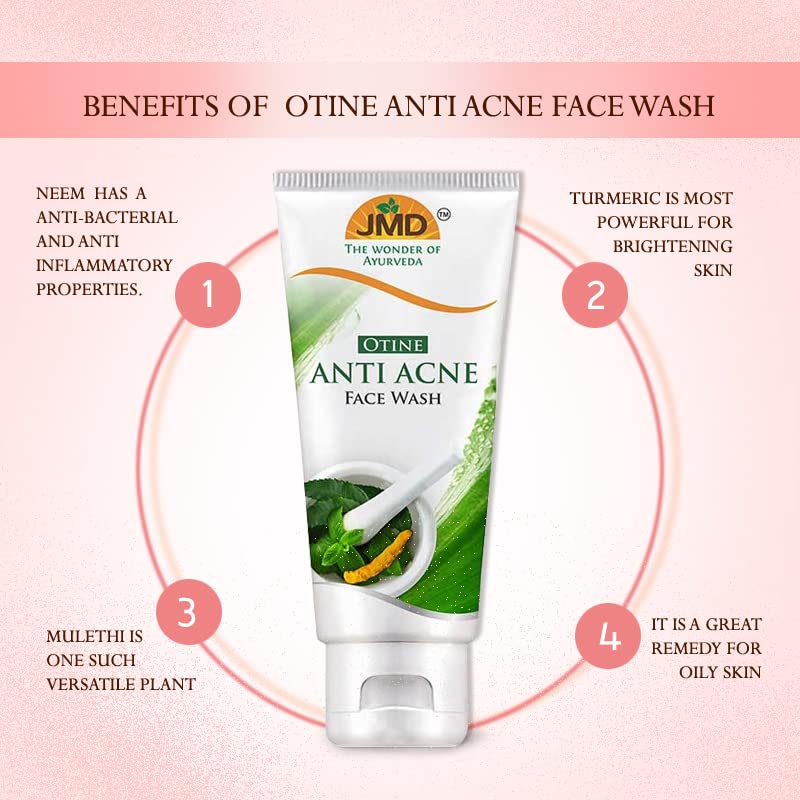 Otine Anti Acne Face Wash for Clear Skin - Pack of 2 | Gentle Daily Cleanser for Oily & Acne-Prone Skin | Perfect for Morning & Night Skincare Routine