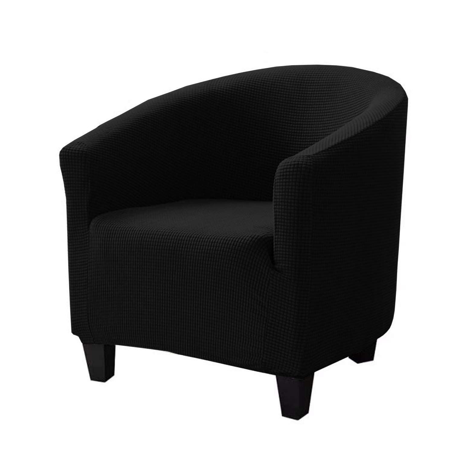 ZC MALL Stretch Jacquard Spandex Club Chair Slipcover - Armchair & Sofa Cover Furniture Protector for Living Room (Black) | Perfect for Home Decor, Pet Protection, and Daily Use