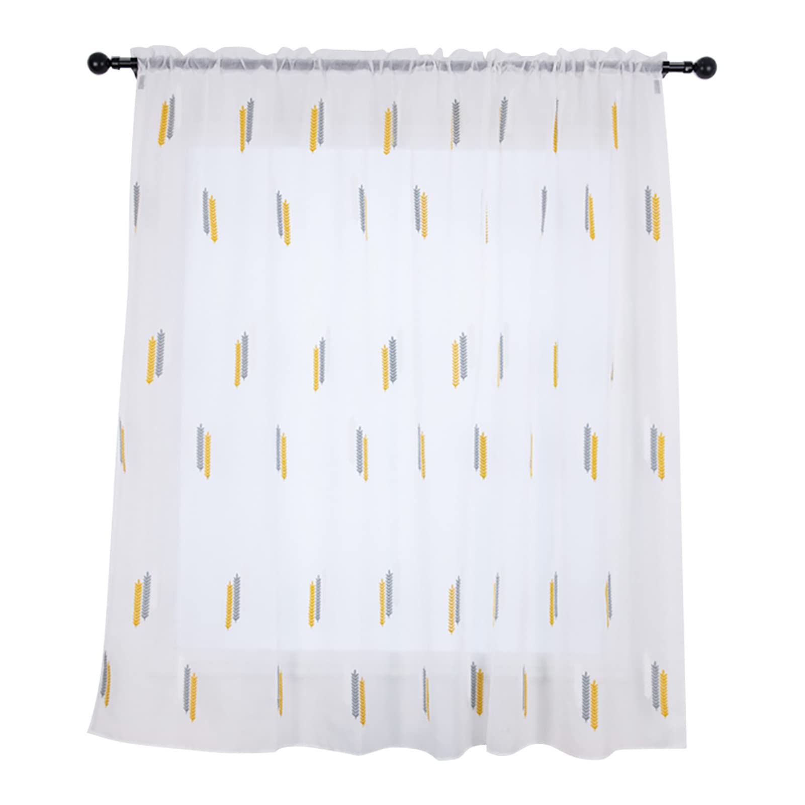 Alvinlite Blackout Window Curtain Panels - 1 Piece Embroidered Short Drape for Dining Room in Gray | Perfect for Privacy, Light Control & Home Decor