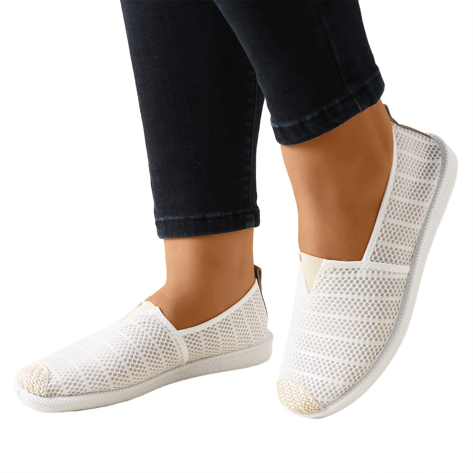Women's Canvas Loafers & Slip-On Sneakers - Breathable Low Top Flat Shoes for Work, Walking & Running | Comfortable Casual & Workout Shoes for Everyday Wear