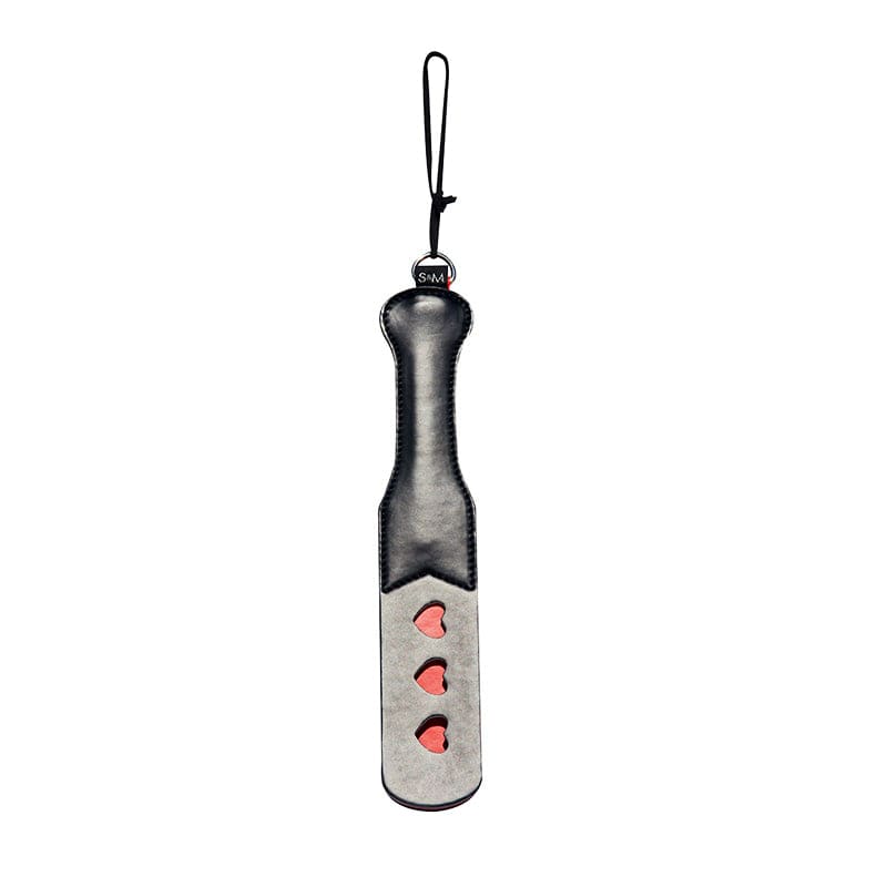 Black SS S&M Heart Paddle - BDSM Spanking Paddle for Adults - Perfect for Role Play, BDSM Play & Sensation Play